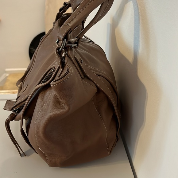 KOOBA JONNIE BROWN TAUPE LEATHER HOBO SHOULDER BAG - Picture 5 of 10
